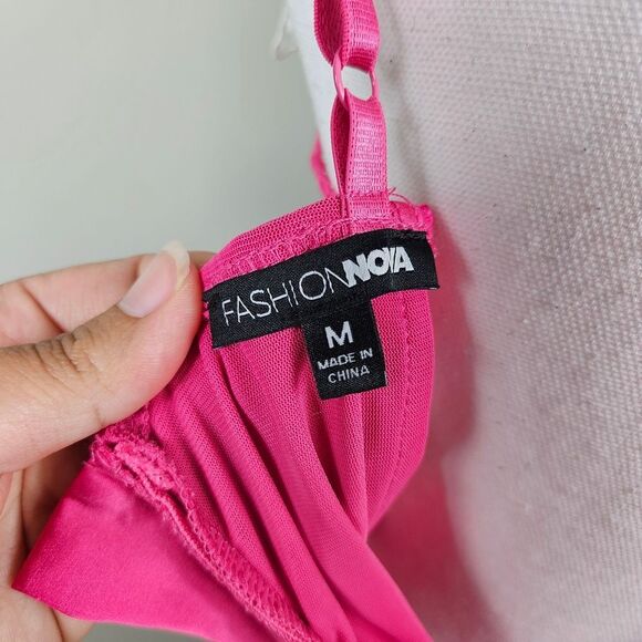 Fashion Nova Melinna Satin Dress – Pink Medium - Picture 14 of 15